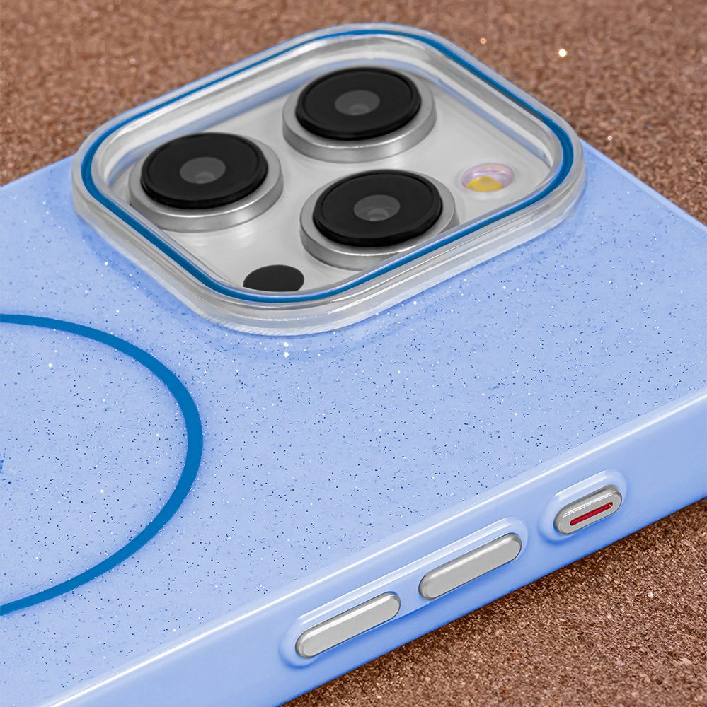 Glitter Thin Mag case for iPhone 17 Pro Max 6,9" blue