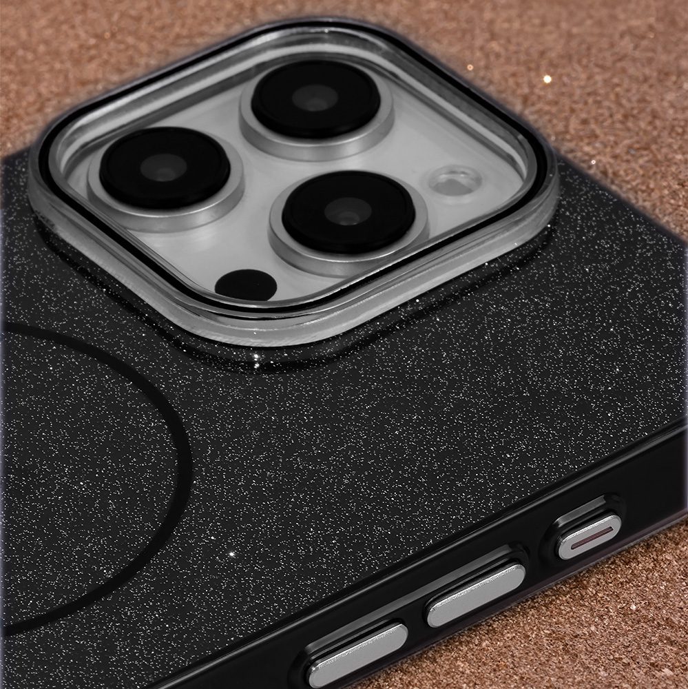 Glitter Thin Mag case for iPhone 17 Pro Max 6,9" black