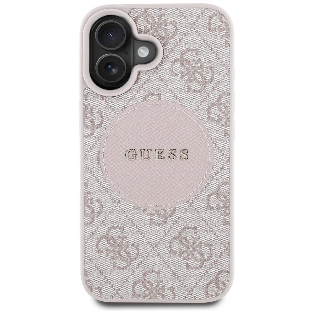 448519_oryg Guess HC MagSafe PU 4G Circle with Classic Logo case for iPhone 16 Pink