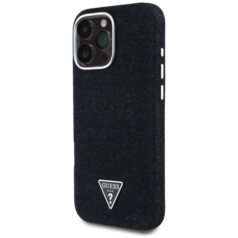 448550_oryg Guess HC MagSafe FW Denim Triangle Logo Case for iPhone 16 Pro Black