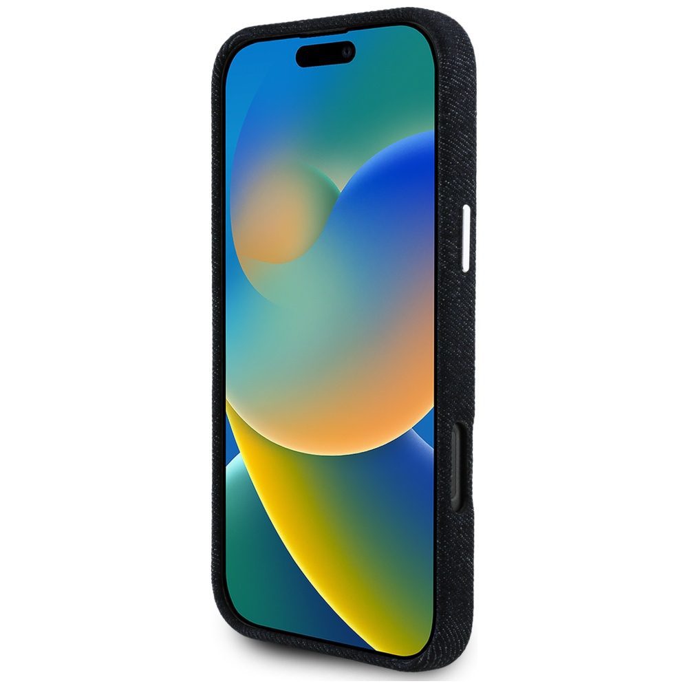 448553_oryg Guess HC MagSafe FW Denim Triangle Logo Case for iPhone 16 Pro Black