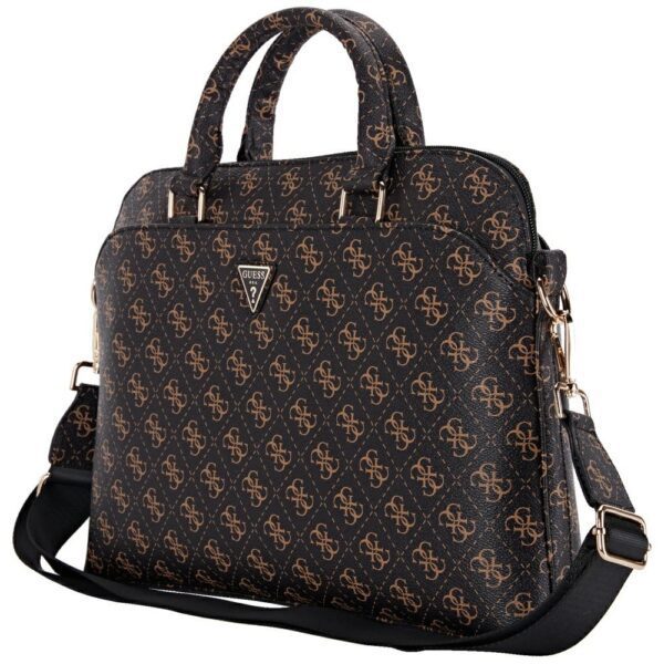 Guess Computer Bag New 4G Zipper Pocket & Triangle Logo for 15" Laptop Black