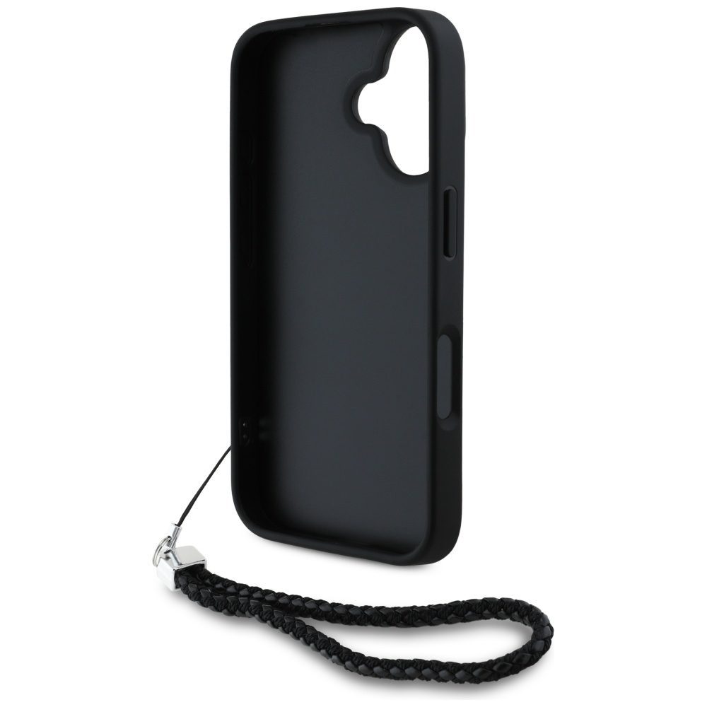 Karl Lagerfeld HC Quilted PU Initial Logo & Chain Strap case for iPhone 16 Black