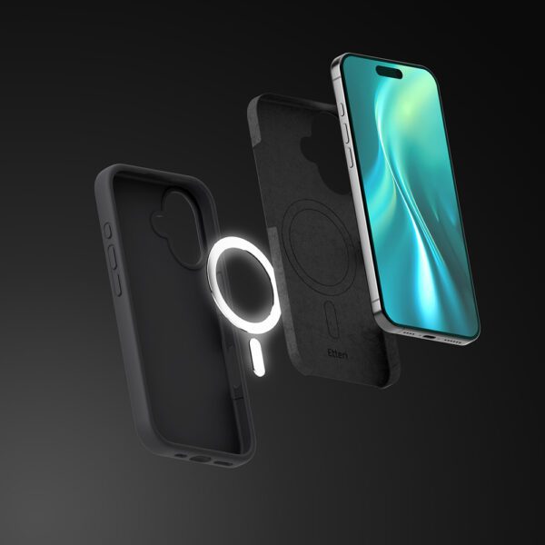 Etteri Silicone Mag case for iPhone 16e black