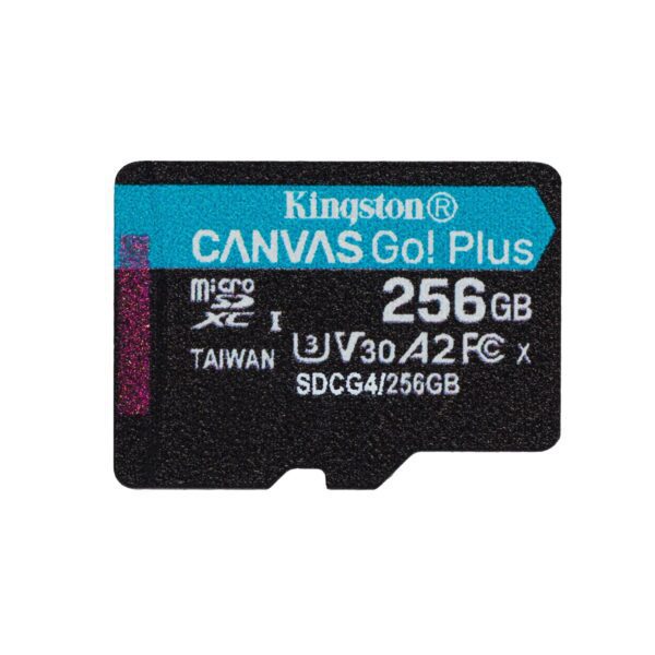 Kingston memory card 256GB microSDXC Canvas Go Plus Gen4 200MB/s A2 U3 V30 + adapter