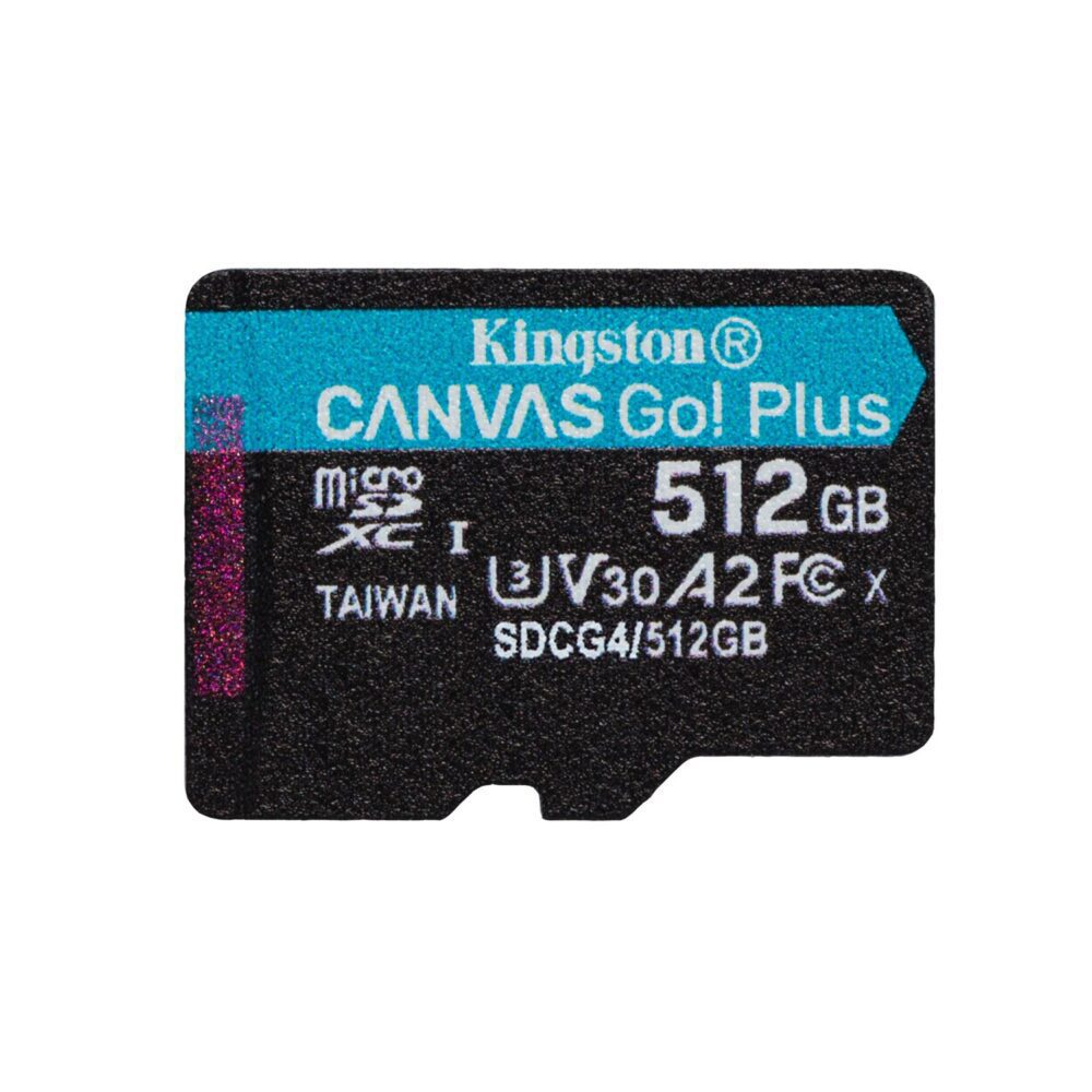 Kingston memory card 512GB microSDXC Canvas Go Plus Gen4 200MB/s A2 U3 V30 + adapter