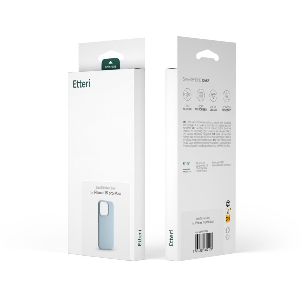 Etteri Silicone case for iPhone 15 Pro 6,1" light blue