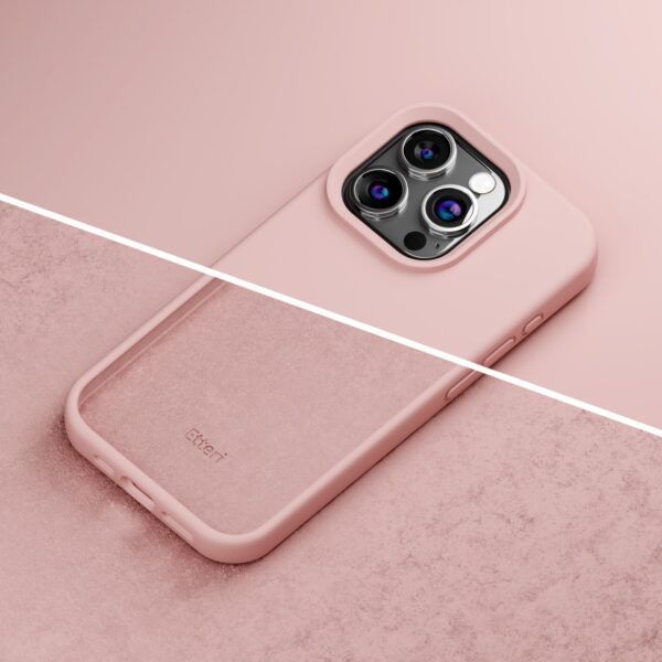 Etteri Silicone case for iPhone 15 Pro 6,1" light pink