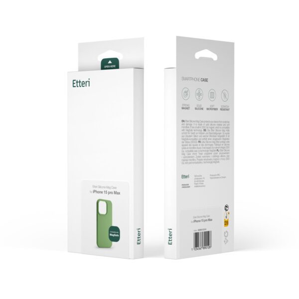 Etteri Silicone Mag case for iPhone 15 6,1" light green