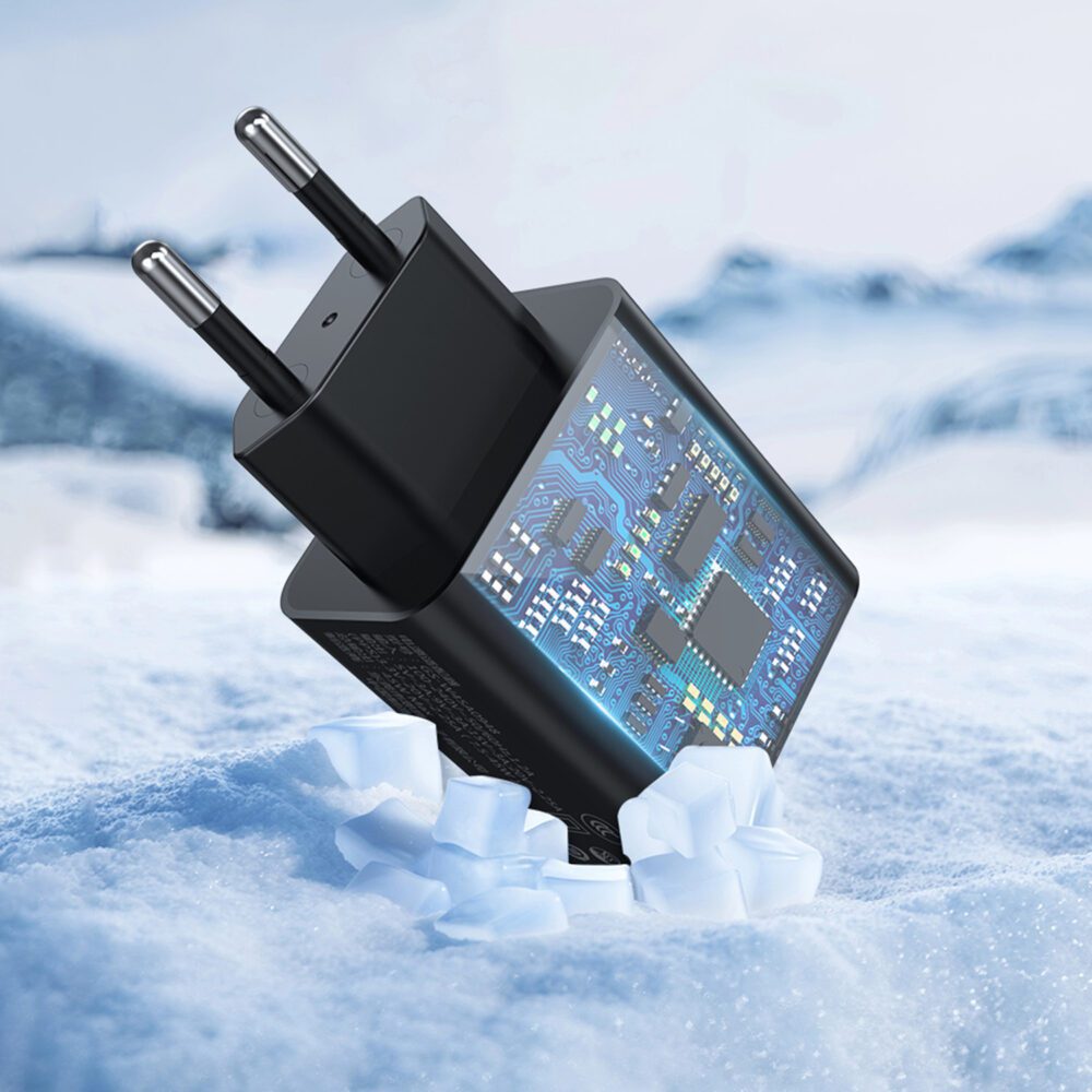 Devia wall charger Rocket PD 45W 1x USB-C black+ cable USB-C - USB-C