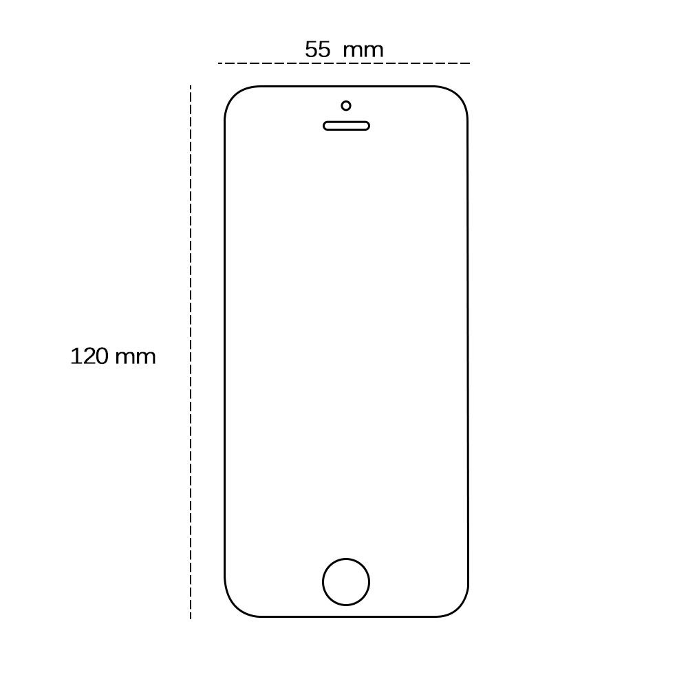 Tempered glass 2,5D for iPhone 5 / 5S / 5C / SE