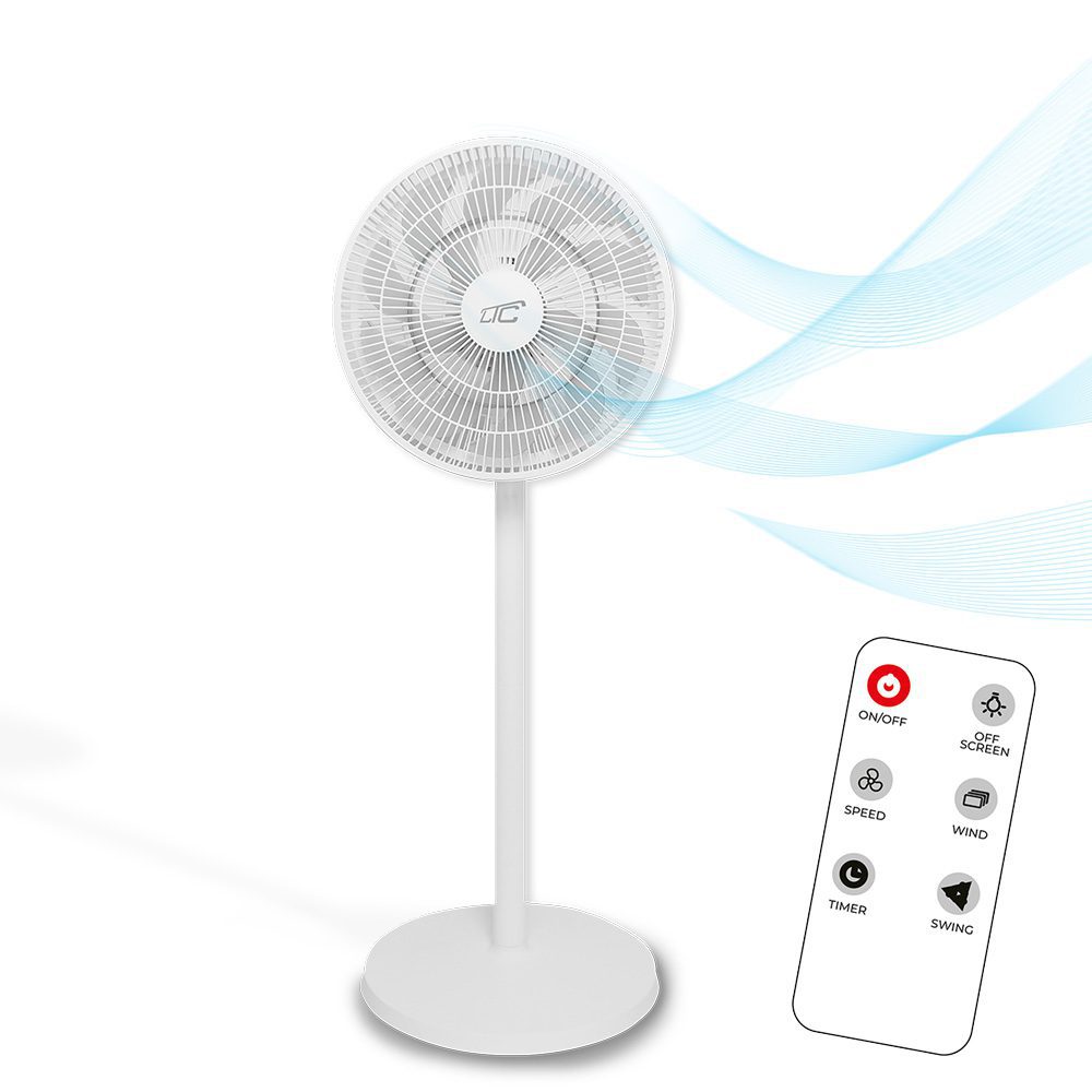 455402_oryg Standing Fan WT112 45W 12" digital display, remote, oscillation, white