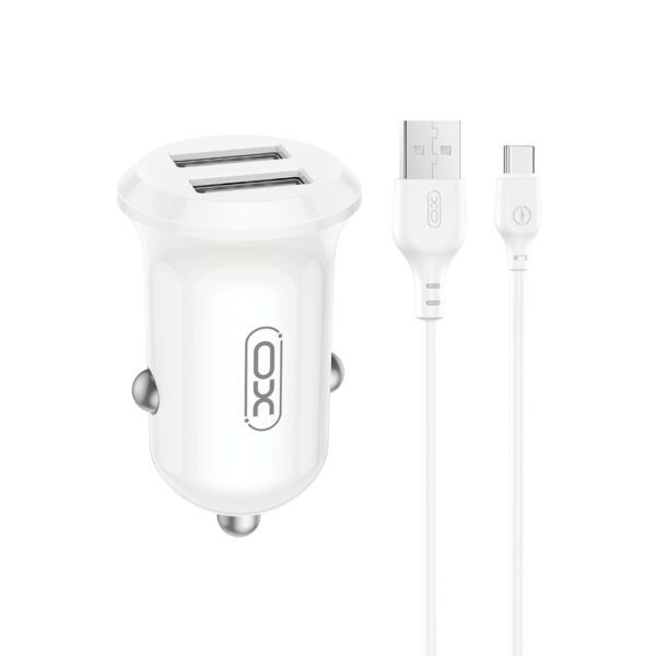 XO car charger CC67 12W 2x USB white