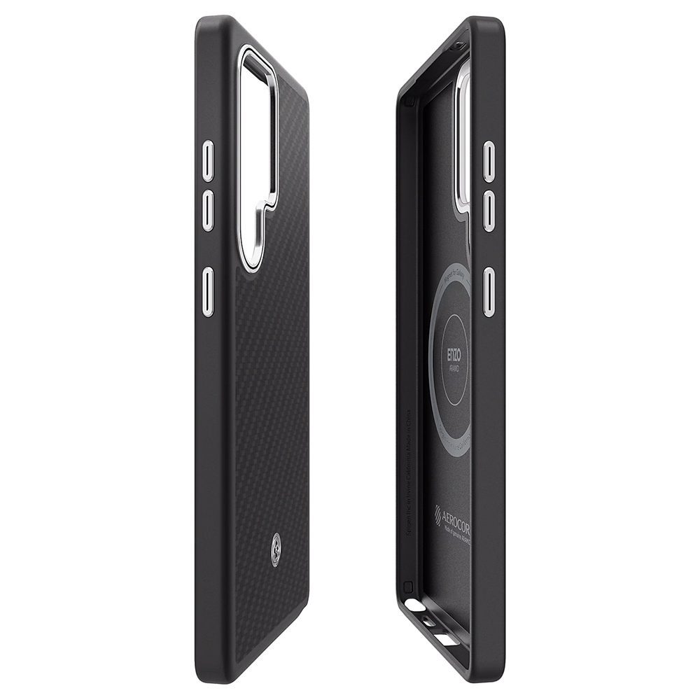 Samsung Enzo Aramid Case for Samsung Galaxy S25 Ultra Black-Silver