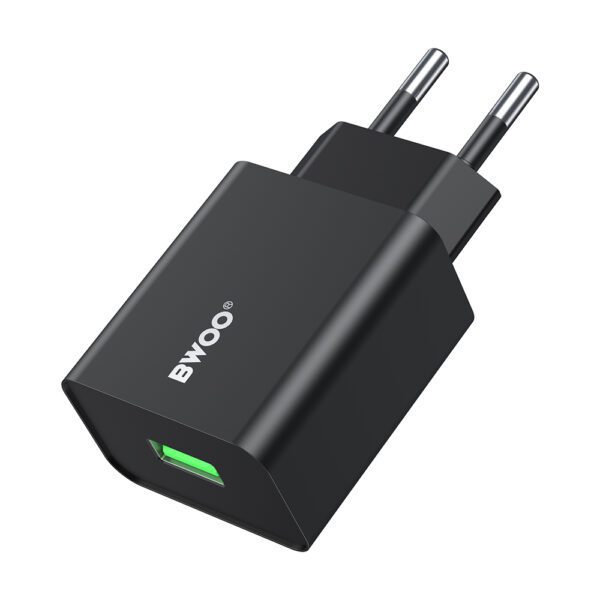 BWOO wall charger CDA249 5V 2,4A USB-A, black