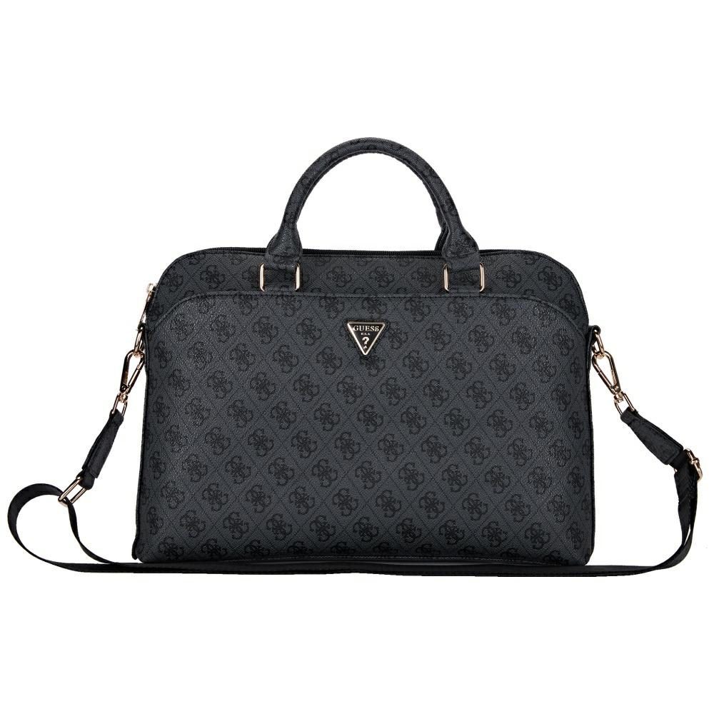 459645_oryg Guess Computer Bag 4G Zipper Pocket & Triangle Logo for 15" Laptop Black