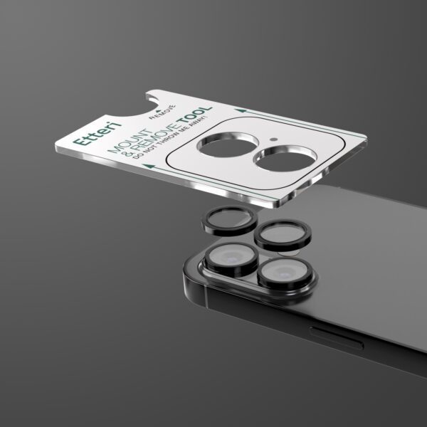 Etteri camera lens protector for iPhone 16 / 16 Plus black