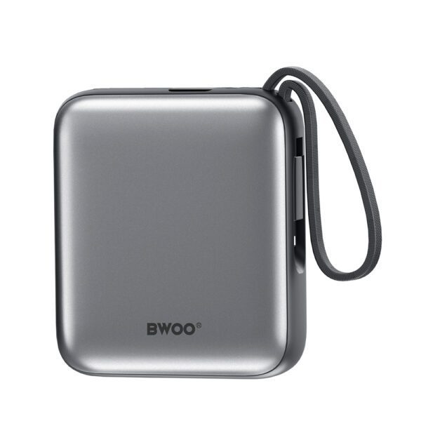 BWOO power bank P73 22.5W 10000 mAh with 2 built-in cables 1 x USB-C  1 x Lightning black