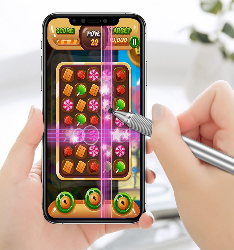 46849_10 Baseus Golden Cudgel ACPCL-0S double-sided stylus for tablets, phones with gel pen - silvereng