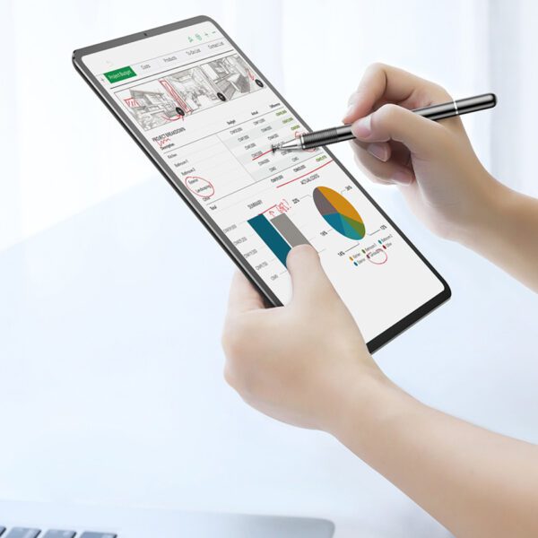 46849_11 Baseus Golden Cudgel ACPCL-0S double-sided stylus for tablets, phones with gel pen - silvereng