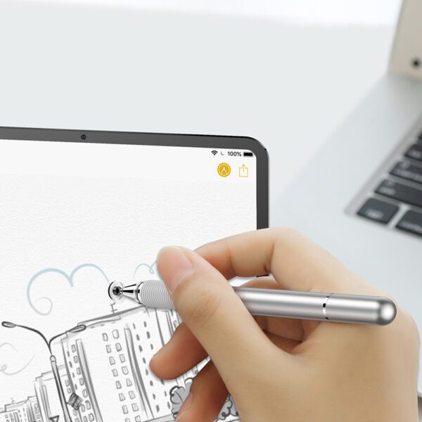 46849_8 Baseus Golden Cudgel ACPCL-0S double-sided stylus for tablets, phones with gel pen - silvereng