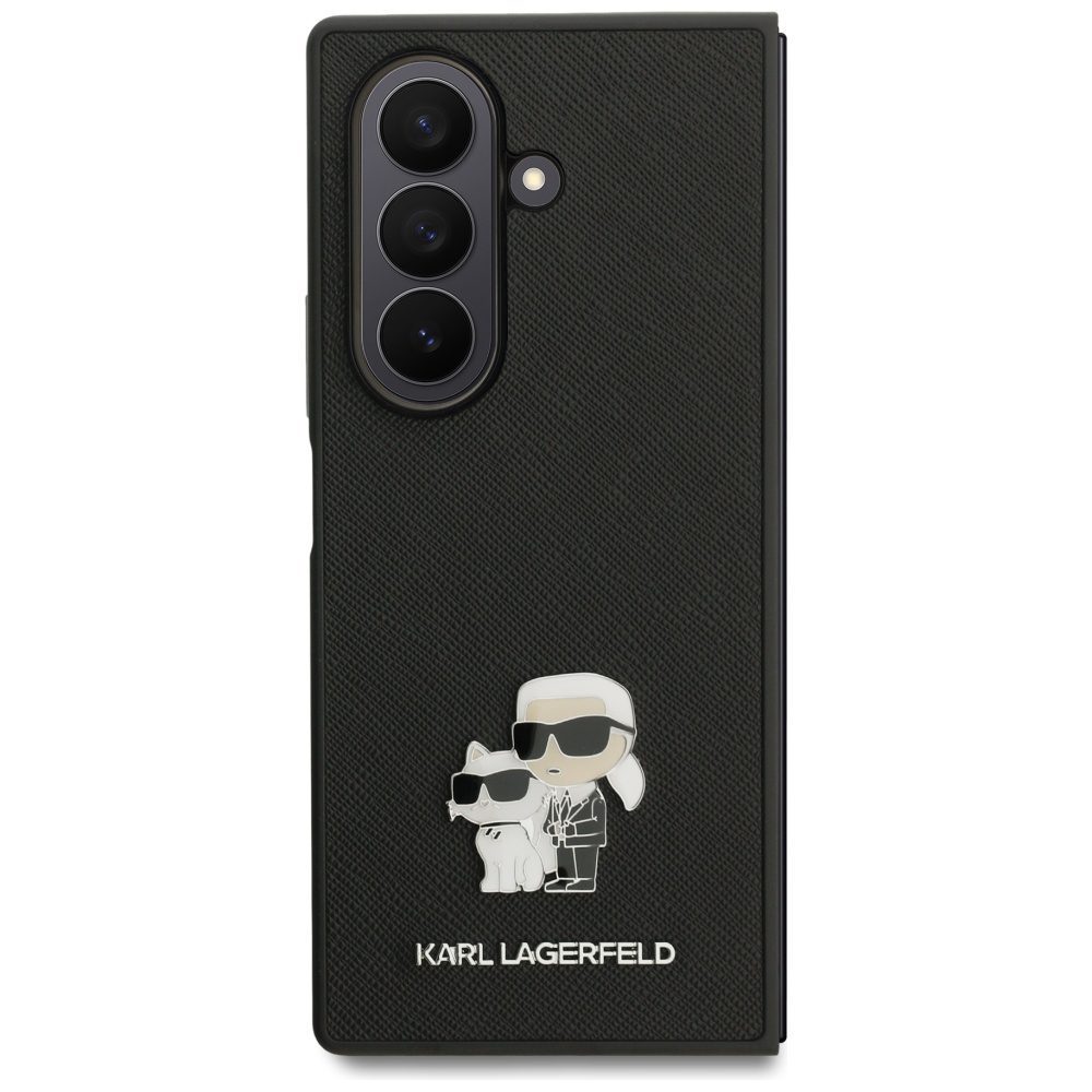 Karl Lagerfeld Saffiano Karl&Choupette Pin case for Samsung Galaxy Z Fold7 black