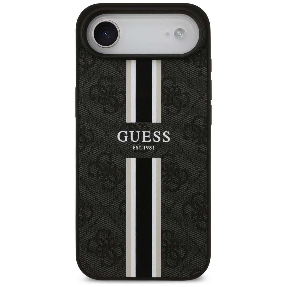 Guess 4G Printed Stripes MagSafe case for iPhone 17 Air black