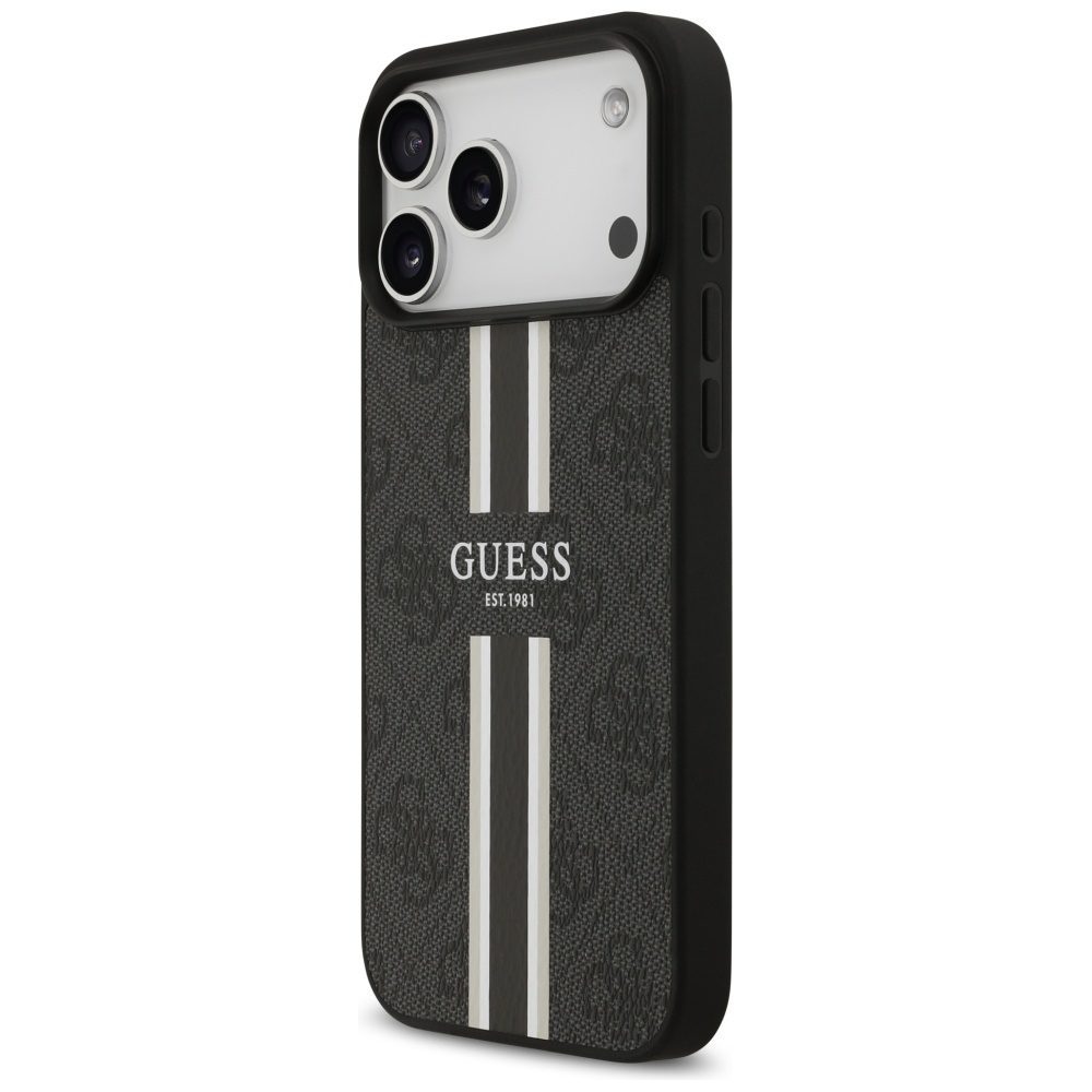 Guess 4G Printed Stripes MagSafe case for iPhone 17 Pro Max black