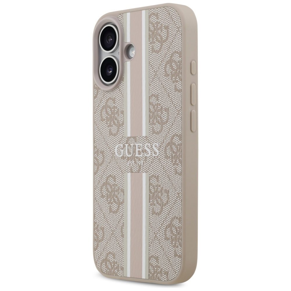 Guess 4G Printed Stripes MagSafe case for iPhone 17 pink