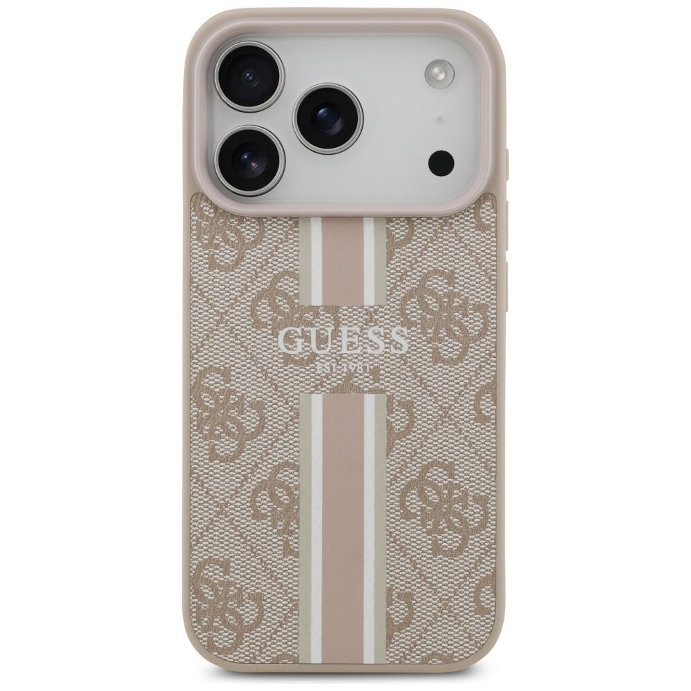 Guess 4G Printed Stripes MagSafe case for iPhone 17 Pro pink