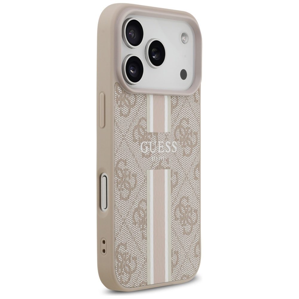 Guess 4G Printed Stripes MagSafe case for iPhone 17 Pro pink