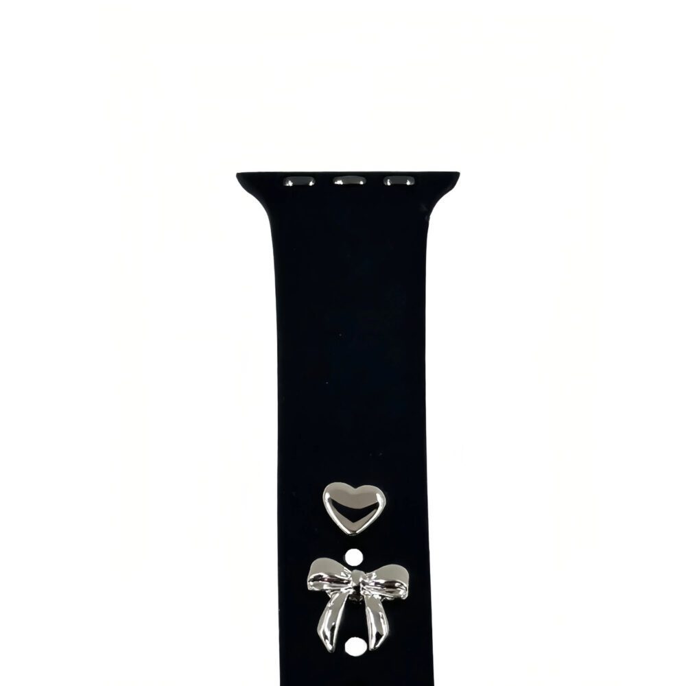 Pin Charms for watch straps bow silver