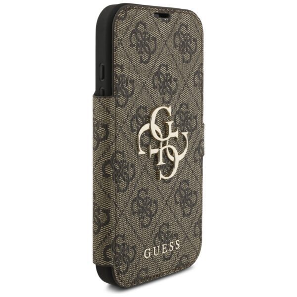 Guess Book 4G Metal Logo case for iPhone 17 Pro brown