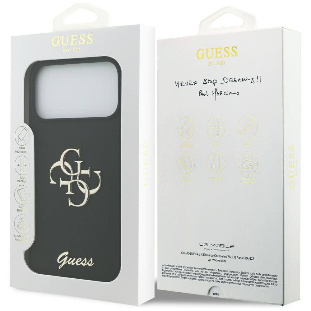 474026_oryg Guess Silicone Big 4G Script case for iPhone 17 Pro Max black