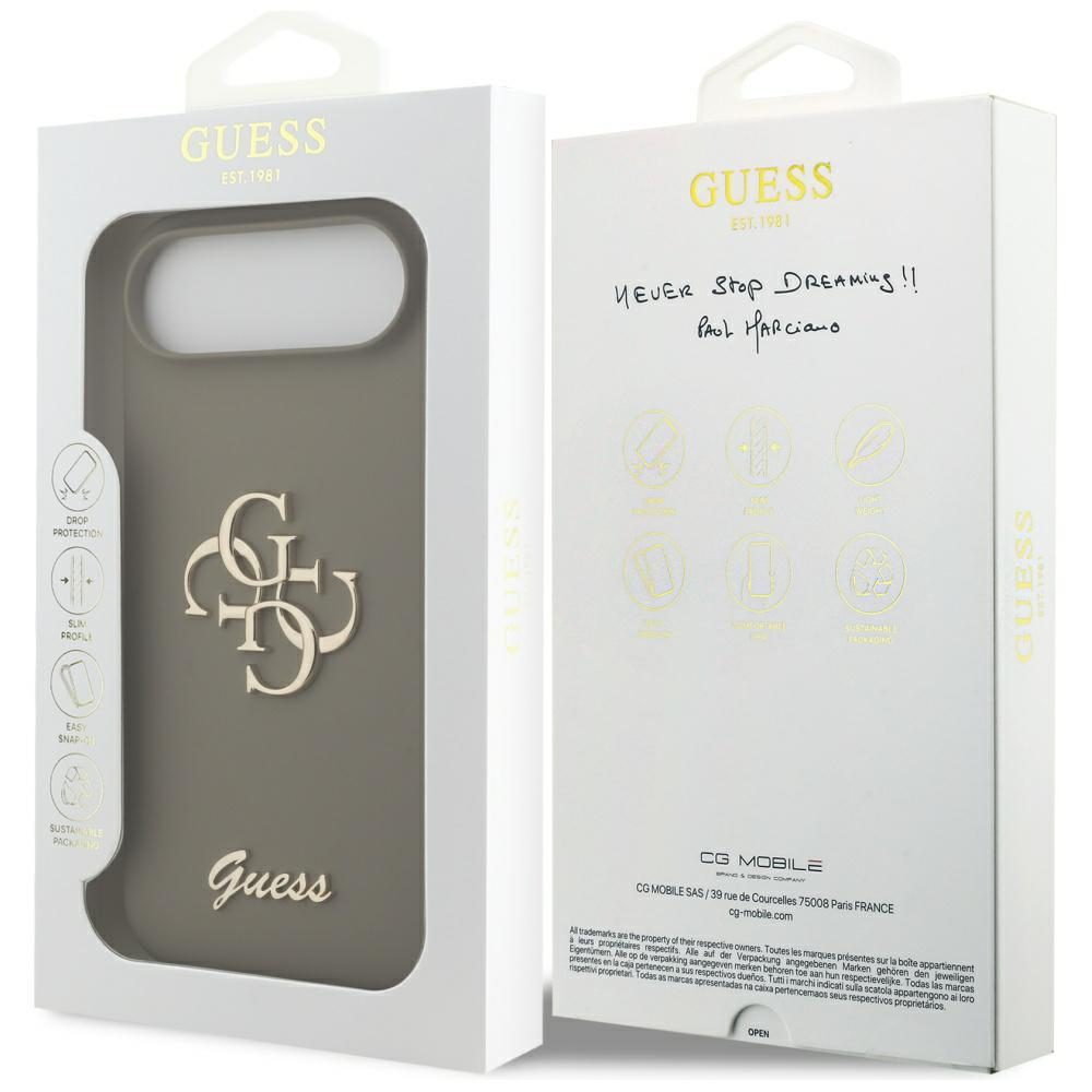474042_oryg Guess Silicone Big 4G Script case for iPhone Air brown