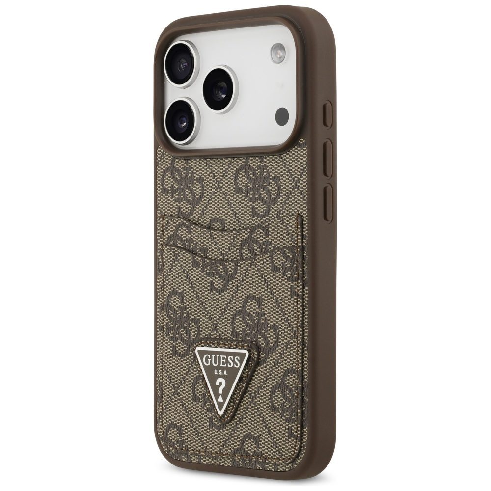 Guess 4G Double Card Triangle case for iPhone 17 Pro brown