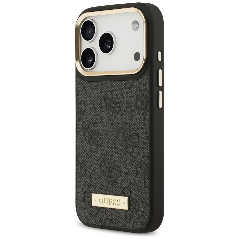 Guess 4G Logo Plate MagSafe case for iPhone 17 Pro black