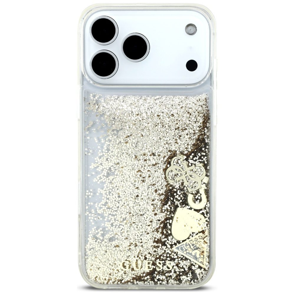 474565_oryg Guess Liq. Glitter 4 Charms case for iPhone 17 Pro Max gold