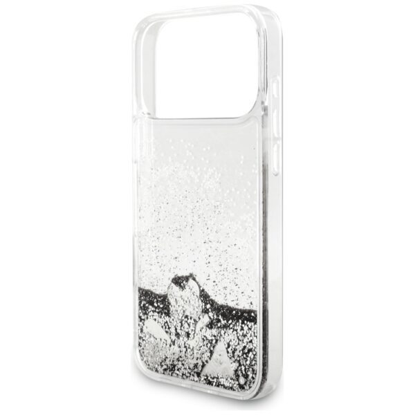 Guess Liq. Glitter Charms case for iPhone 17 Pro Max silver