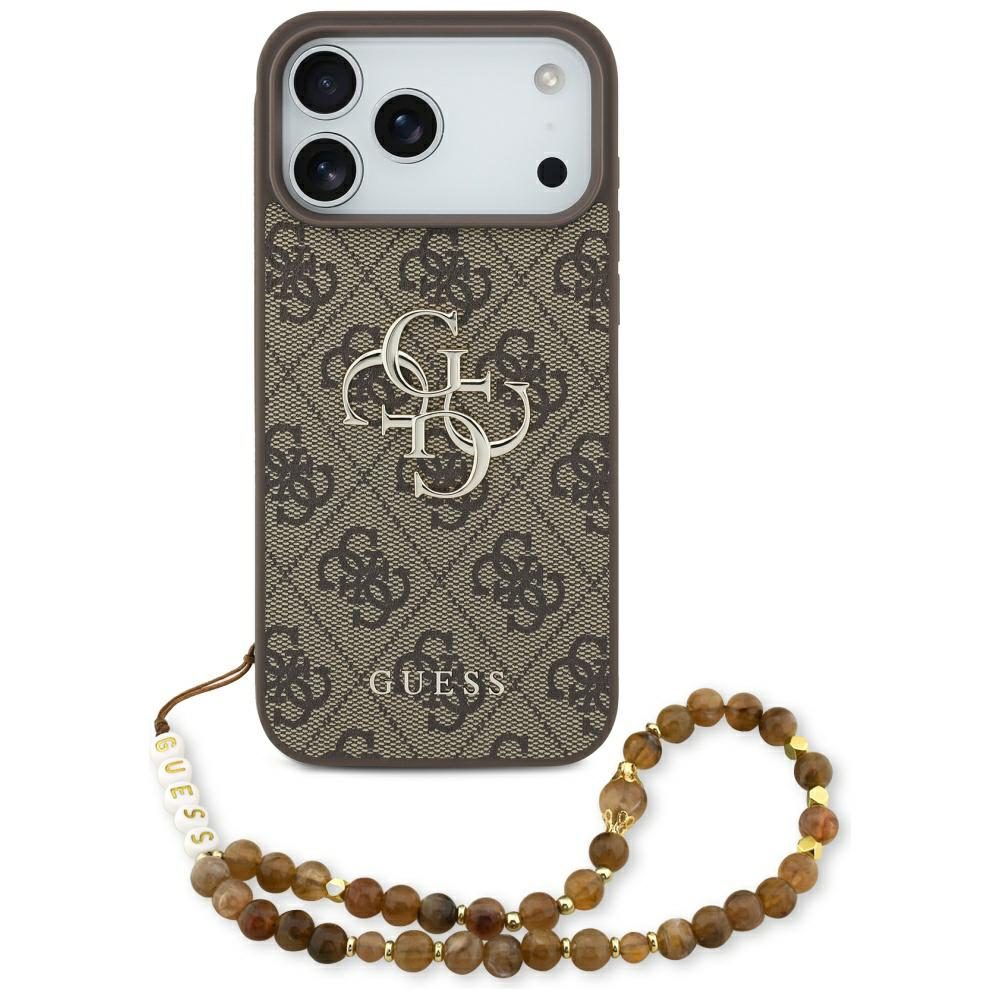 Guess 4G Strap 4G Classic Logo case for iPhone 17 Pro Max brown