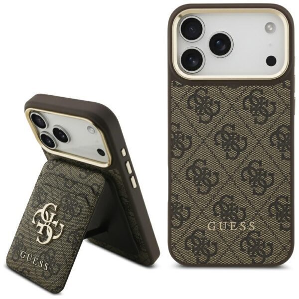 474841_oryg Guess 4G z portfelem Magsafe case for iPhone 17 Pro Max brown