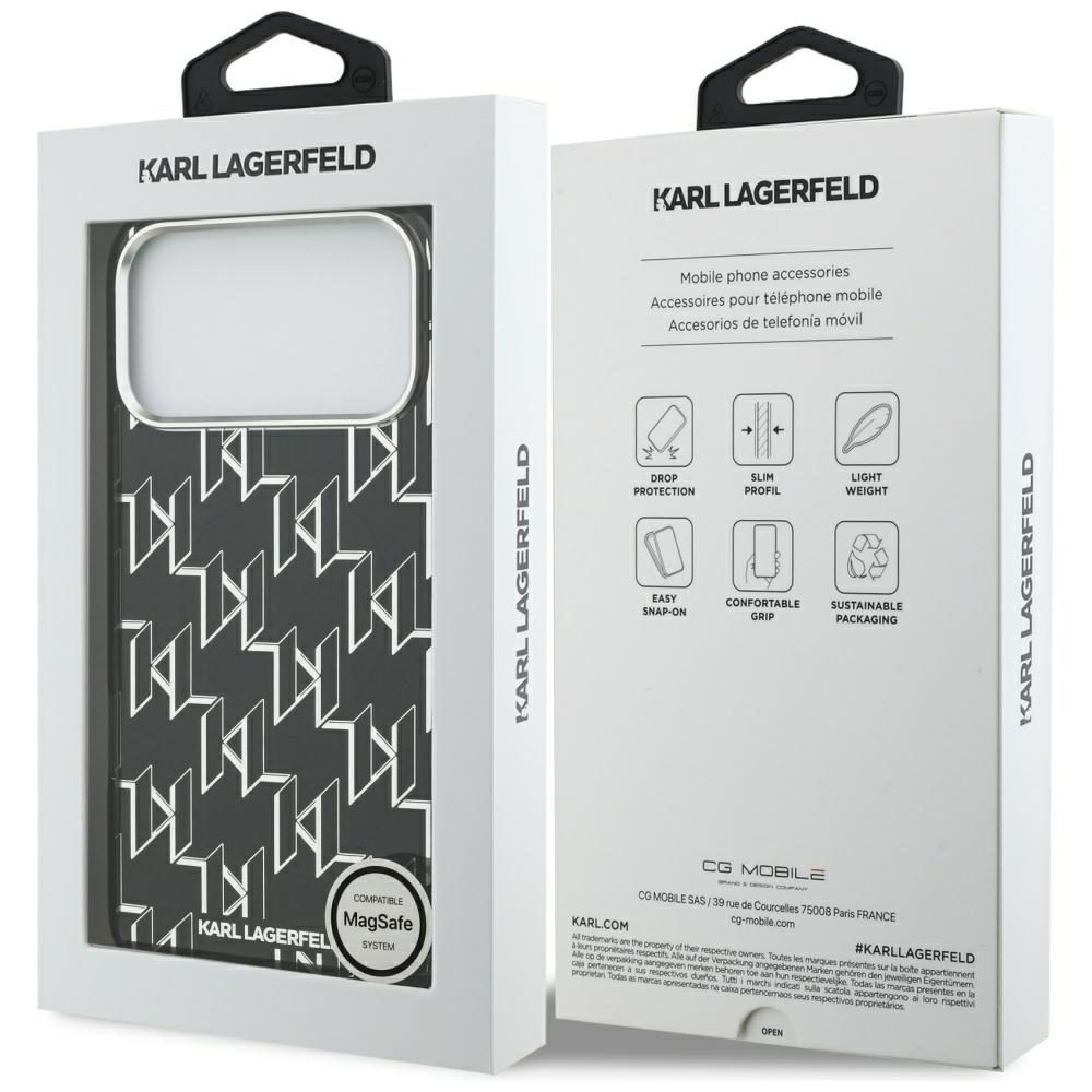 Karl Lagerfeld IML KL Monogram MagSafe case for iPhone 17 Pro Max black