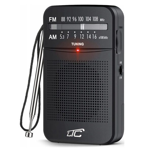 LTC portable pocket radio LEGA, AM/FM, mini jack, black
