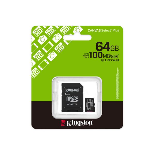 478995_oryg Kingston *microSD 64GB Canvas Select+ G3 150MB/s Adapt