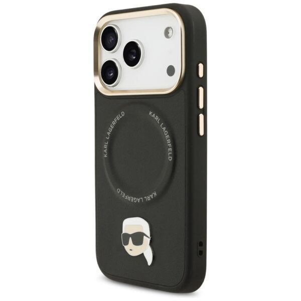 Karl Lagerfeld Big Strap Karl Metal Logo MagSafe case for iPhone 17 Pro black
