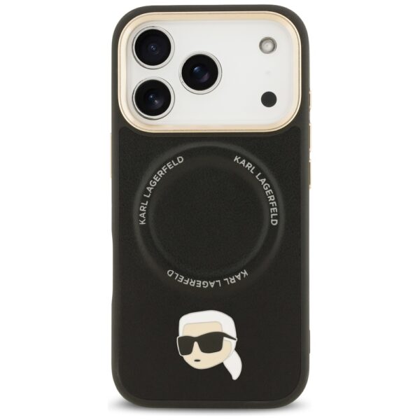 Karl Lagerfeld Big Strap Karl Metal Logo MagSafe case for iPhone 17 Pro black