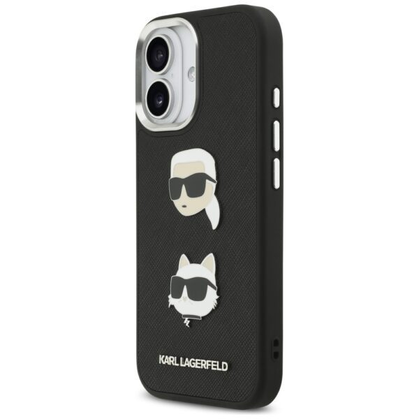 479340_oryg Karl Lagerfeld FW Grained Karl & Choupette Heads Pins & Logo case for iPhone 17 black