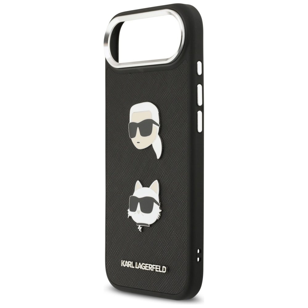 479352_oryg Karl Lagerfeld FW Grained Karl & Choupette Heads Pins & Logo case for iPhone Air black