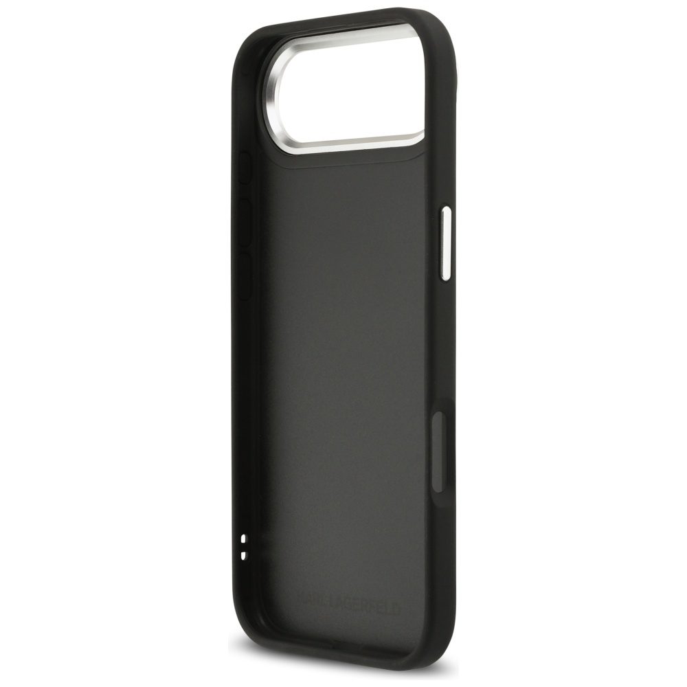 479353_oryg Karl Lagerfeld FW Grained Karl & Choupette Heads Pins & Logo case for iPhone Air black