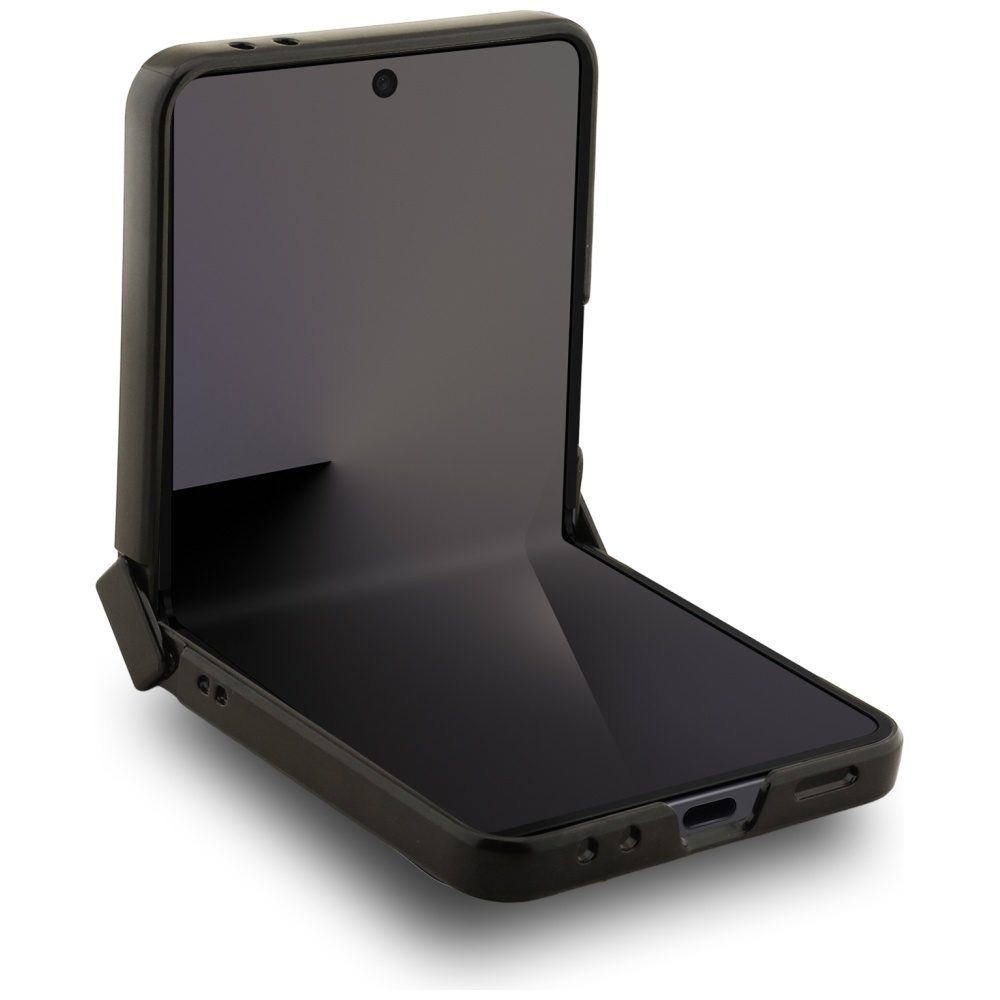 Karl Lagerfeld Saffiano Karl&Choupette Pin case for Samsung Galaxy Z Flip7 black